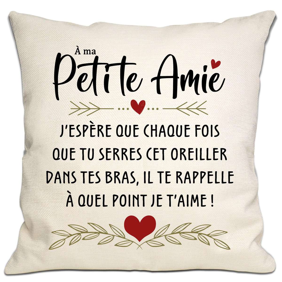 Cadeau de Petite Amie J'espère Que Chaque Fois Que tu serres cet Oreiller, il Te rappelle Combien Je t'aime Housse de Coussin pour Copine Anniversaire Saint-Valentin Cadeau de Noël(Petite Amie)