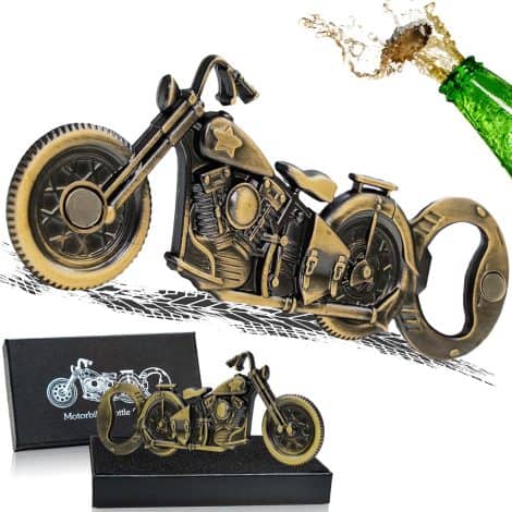 Ouvre-bouteille aimanté Moto, idée cadeau original pour amateurs de bière et de moto (A-1).