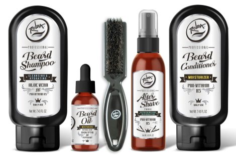 Ensemble de soin barbu Rolda pour homme, nettoyage, shampooing et conditionneur pour une barbe bien entretenue.