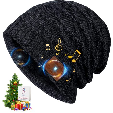 Bonnet Bluetooth pour Homme Hiver, Idée Cadeau Original pour Papa, Ado, Couple – Taille Unique.