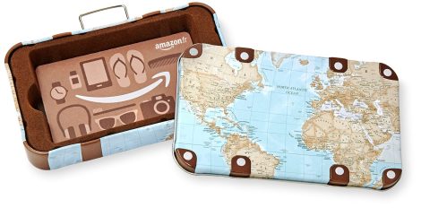 Carte cadeau Amazon.fr – Enveloppée dans un ensemble de voyage.