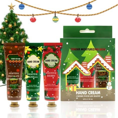 Noël Main Douce, Coffret Main, Mini Crèmes pour les Mains, Coffret Cadeau Soulage les Mains Gercées, Parfait pour tous – 3 * 30ML.