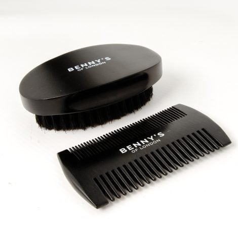 Brosse et peigne à barbe BENNY’s – Cadeau idéal pour homme, style de barbe dans un coffret luxe.