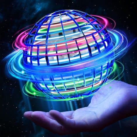 Boule Volante Lumineuse Rythmée, Spinner 360 ° RGB, Mini Drone Magique pour Enfants de 6 à 10 ans.