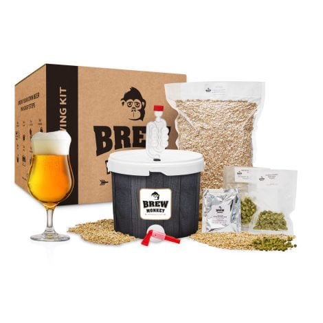 Coffret de Brassage Bière Triple Brew Monkey®, pour fabriquer 5L de bière à 8,2% d’alcool, cadeau original pour homme à Noël.