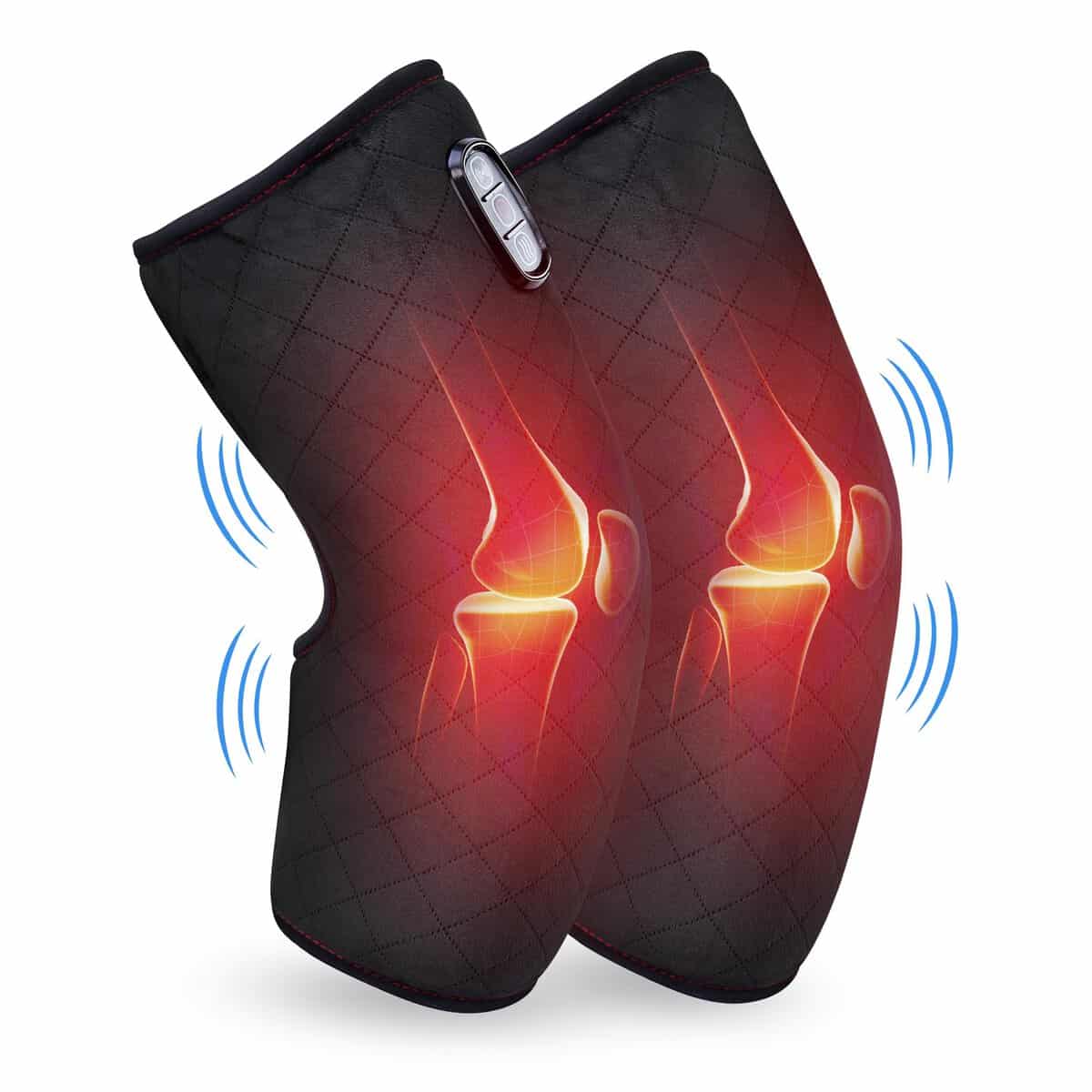 Comfier Coussin Chauffant Genouillère de Massage - Chauffe Pieds avec Masseur de Vibrations - Appareil de Massage pour Cuisses et Jambes, Cadeau Homme/Femme/Papa/Maman