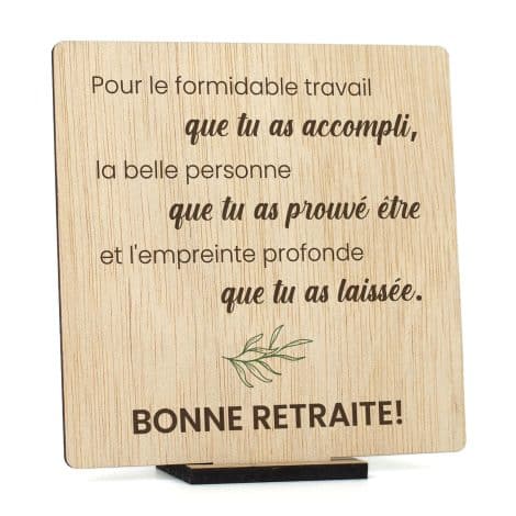 Carte de retraite en bois originale CONTRAXT. Cadeaux uniques pour hommes et femmes, collègues, chefs, amis, enseignants. (Retraite)