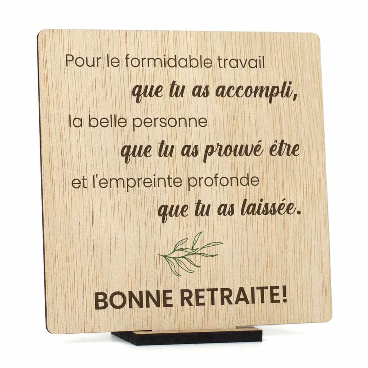 CONTRAXT Carte de retraite originale en bois. Cadeaux uniques pour la retraite pour hommes et femmes, collègues, chefs, amis, enseignants (Retraite)