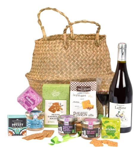 Panier Gourmand “Paradis Gourmand” des Ducs de Gascogne – Contenant 9 délices dont un vin – Parfait pour offrir en cadeau.