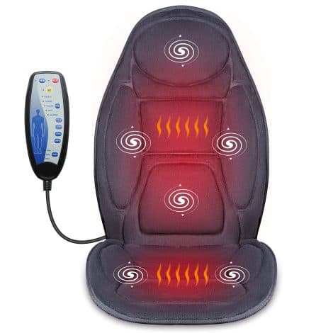 Siège chauffant de massage Snailax pour le dos avec vibrations et chaleur, idéal pour le bureau. Parfait cadeau pour Noël et anniversaire !